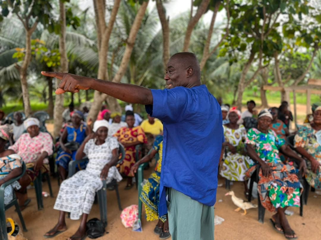 Addressing widows at the annual clothes giveaway